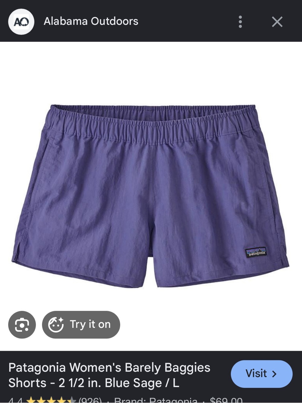 Patagonia baggies blue/purple XL